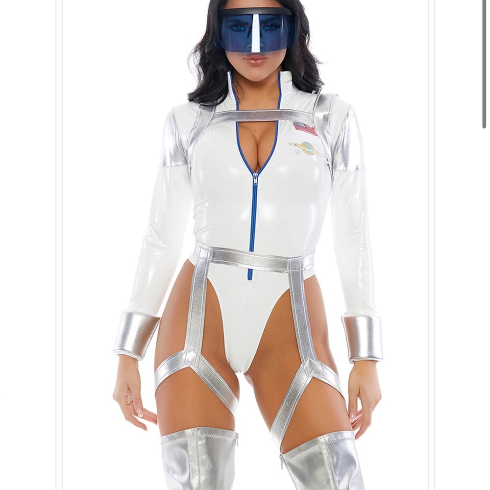 Forplay White and Silver Space Costume